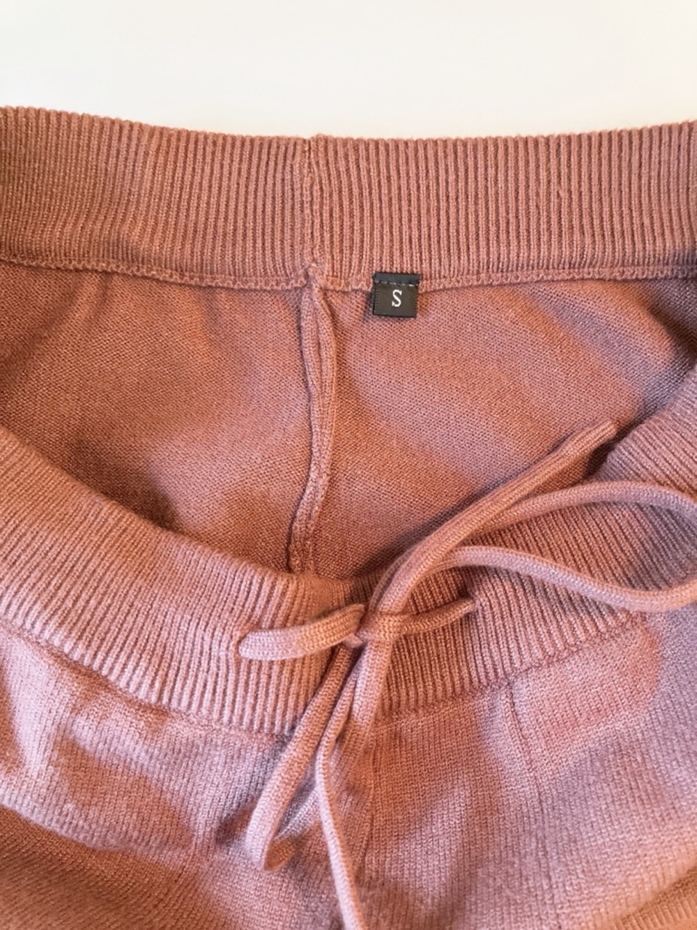 Amazon High-Rise Wide-Leg Drawstring Knit Lounge Pants Coffee Brown NWOT Small - Picture 6 of 10